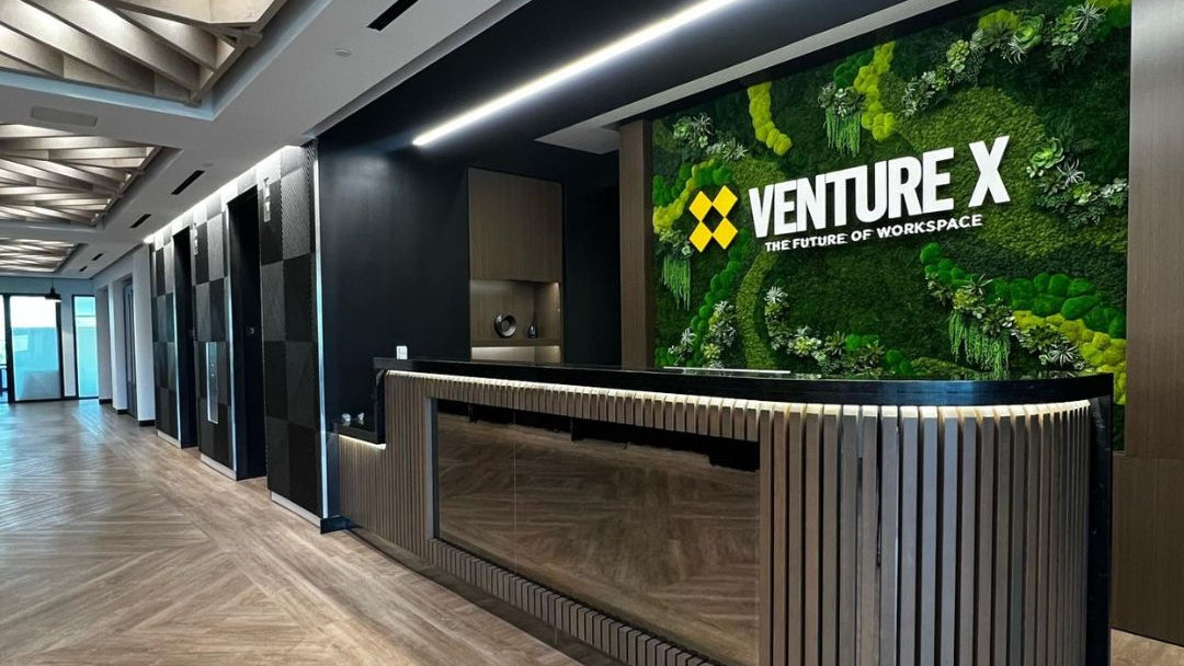 Venture X Moss Wall in Fairfax Virigina - coworking moss wall art, green wal 