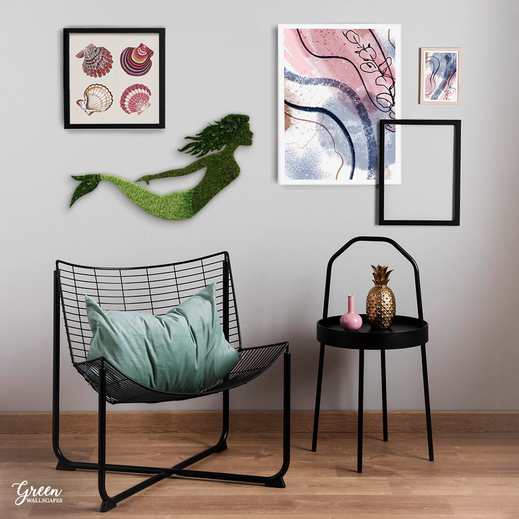 Mermaid Moss Art - Wall Art - Green Wall Art