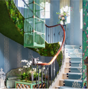 staircase with mixed mosses installed into the side