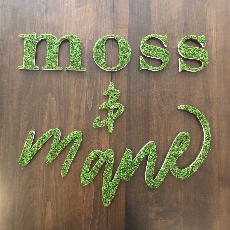 Custom Sheet Moss Lettering | Moss Lettering | Preserved Moss Lettering
