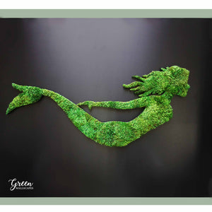 Mood Moss Mermaid | Moss Art | Moss Mermaid | Unique Mermaid Art | Mood Moss | Preserved Moss Art | Moss Wall Hanging