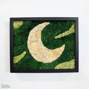 Mini Moss Moon Plant Painting